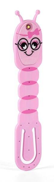Flexilight Pals Leselicht (Bookworm) | pink | 2 in 1 Leselampe & Lesezeichen | LED Leselicht | Geschenk für Leser, Buchliebhaber | Deutsche Ausgabe