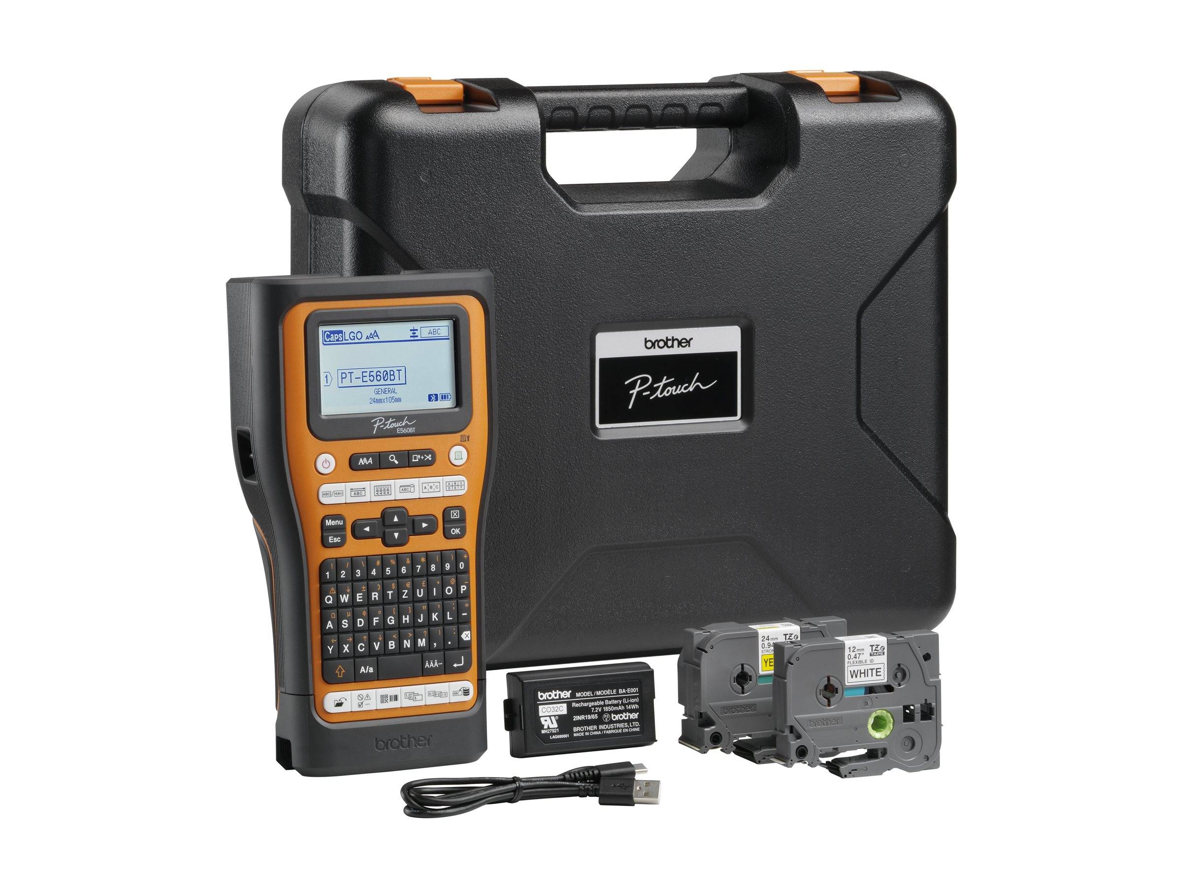 Brother P-Touch PT-E560BTVP - Beschriftungsgerät - s/w - Thermotransfer - Rolle (2,4 cm)