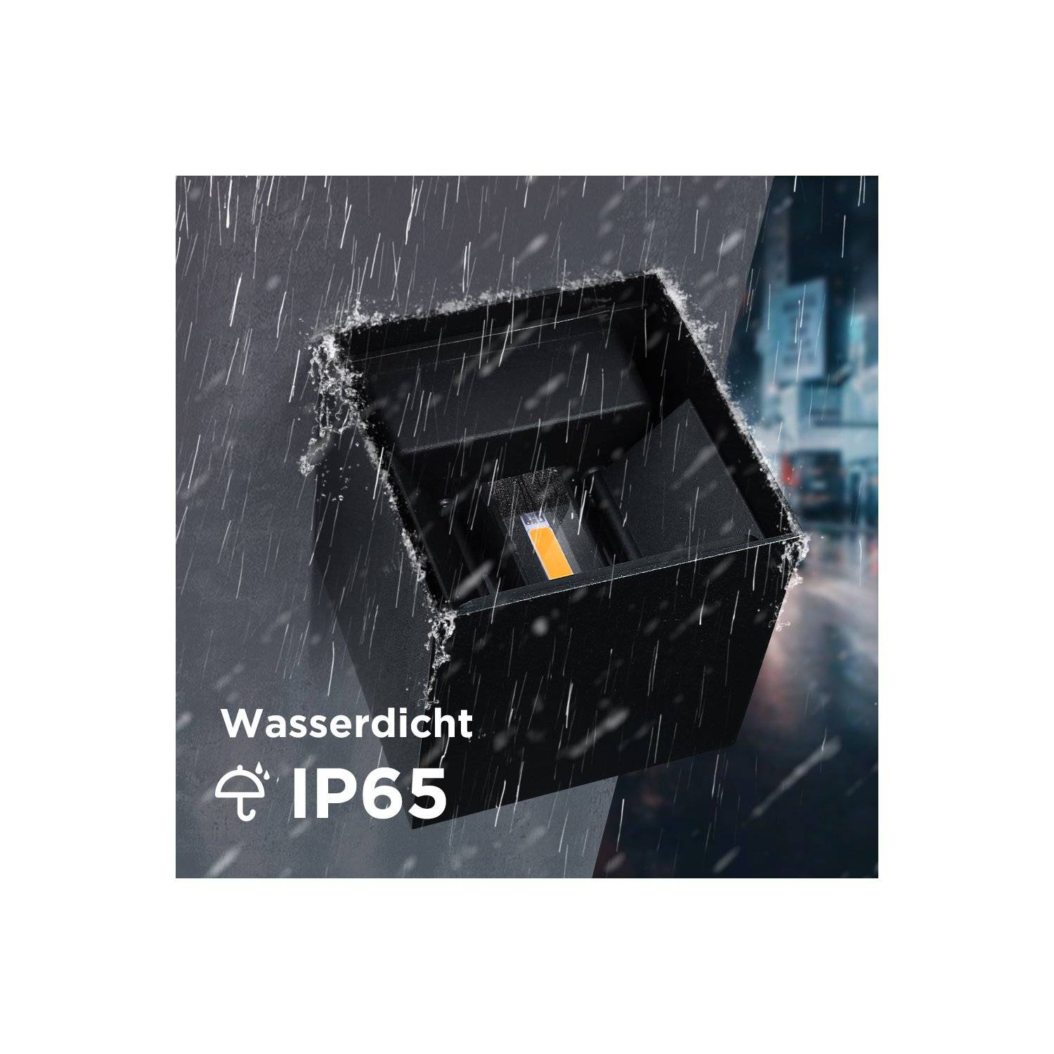 Optimumx LED Wandleuchten Innen/Außen 12W Innen Auf und ab Einstellbarer Lichtstrahl 3000K Warmweiß IP65 Schwarz, 8er