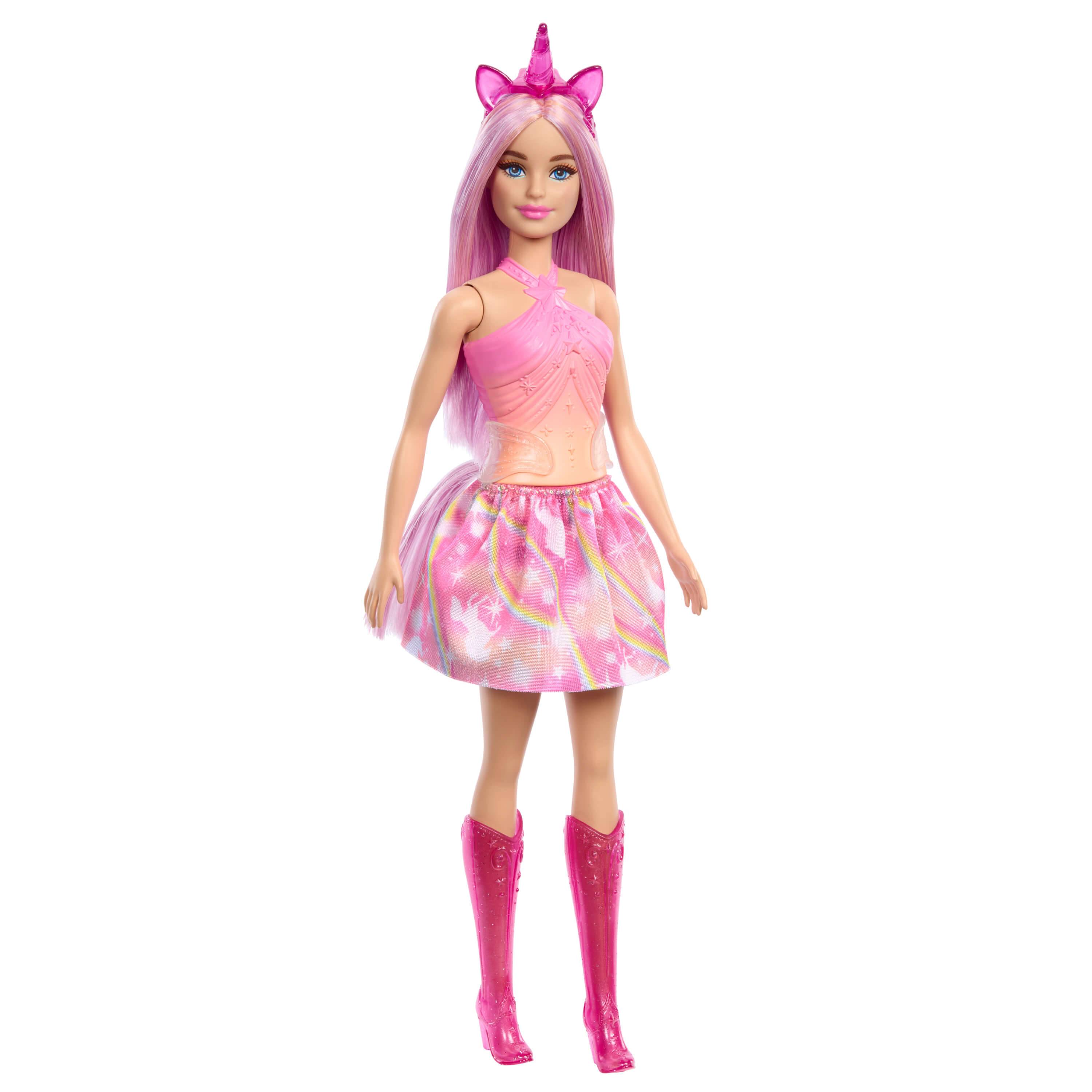 Mattel HRR13 - Barbie Einhorn Puppe mit pinken Haaren