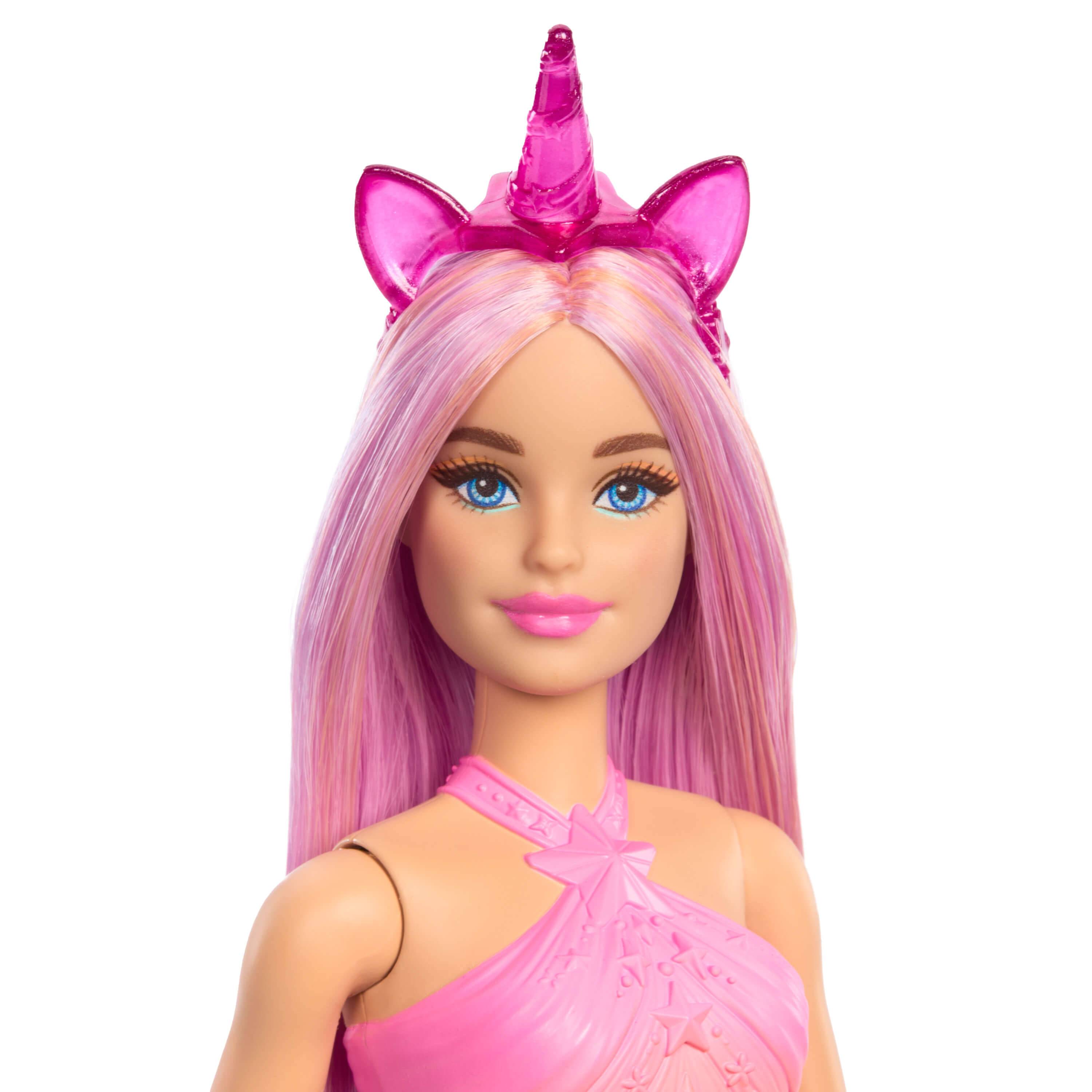 Mattel HRR13 - Barbie Einhorn Puppe mit pinken Haaren