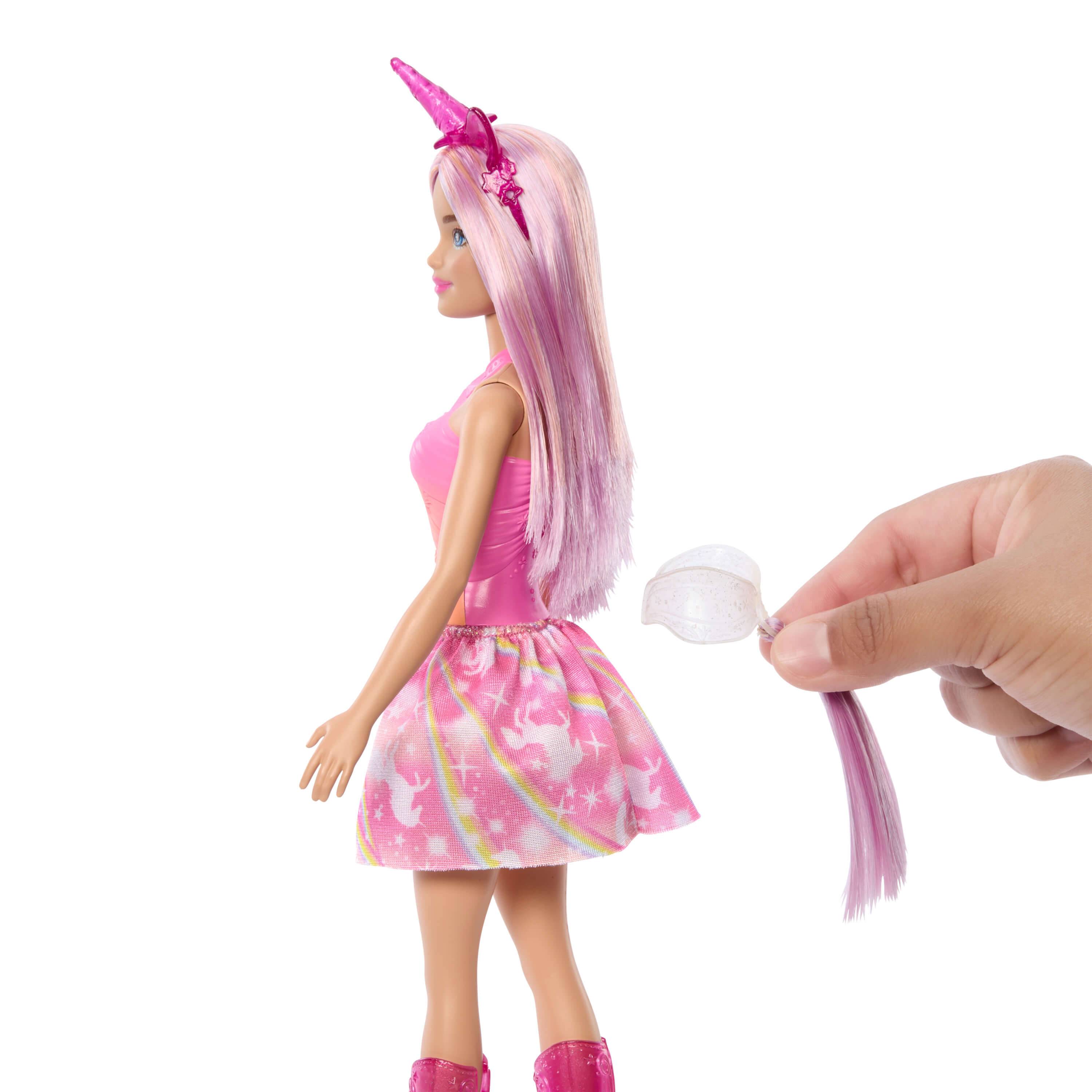 Mattel HRR13 - Barbie Einhorn Puppe mit pinken Haaren