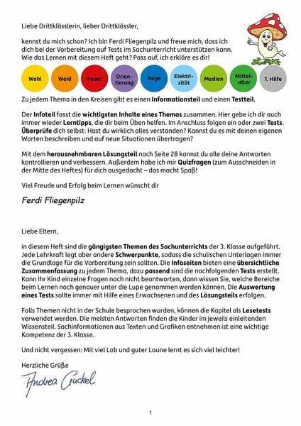 Übungsheft mit Tests im Sachunterricht 3. Klasse