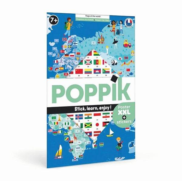 POPPIK 1841223 - Sticker Lernposter Flaggen der Welt