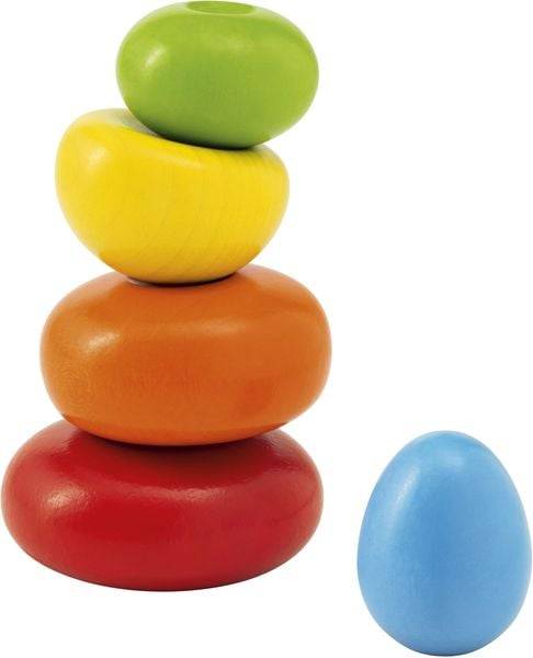 Selecta 62009 - Wackelsteine, Stapelspiel, Holz, 5-teilig