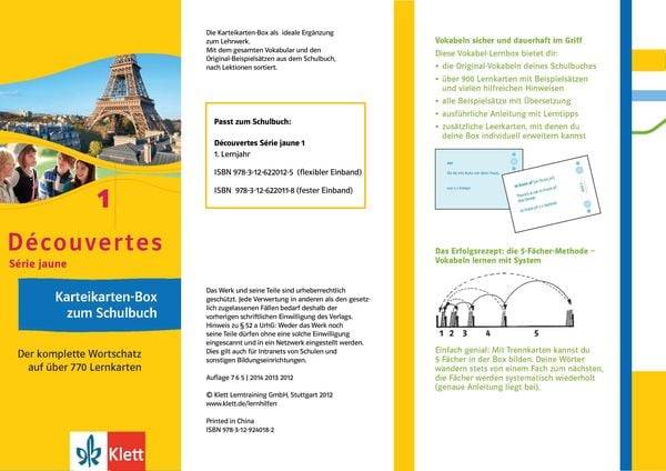 Découvertes 1 Série jaune - Vokabel-Lernbox zum Schülerbuch