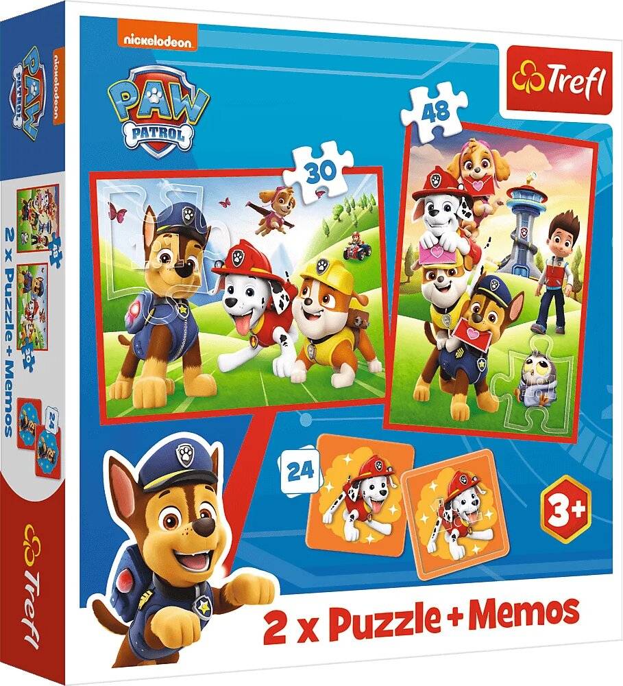 TREFL 3in1-Set Tlapková patrola in Aktion (2x Puzzle + Memory-Spiel)
