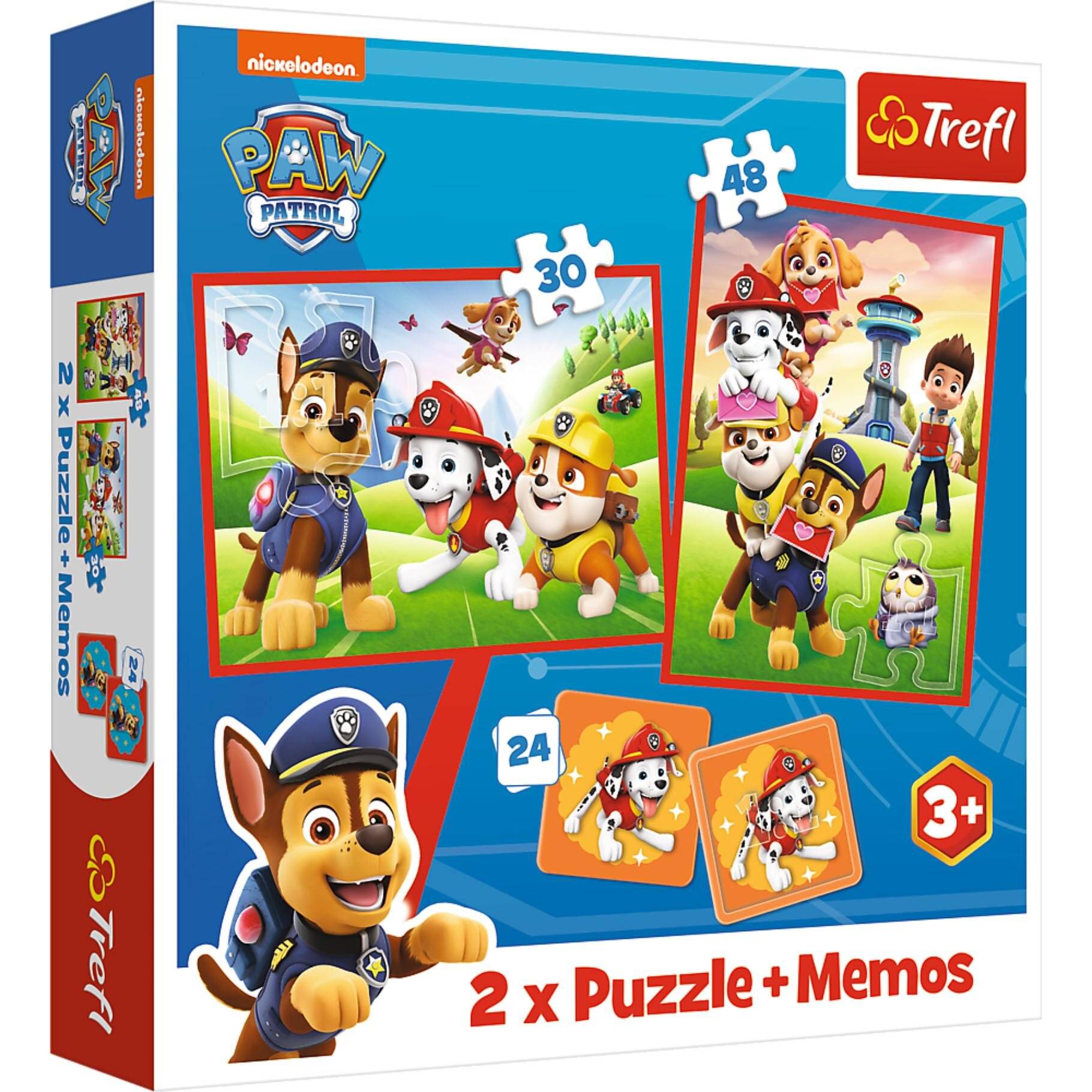 TREFL 3in1-Set Tlapková patrola in Aktion (2x Puzzle + Memory-Spiel)