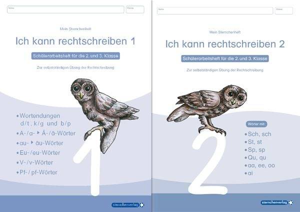 Ich kann rechtschreiben 1 und »Ich kann rechtschreiben 2 als Kombi, Schüler-Arbeitshefte für die 2. und 3. Klasse