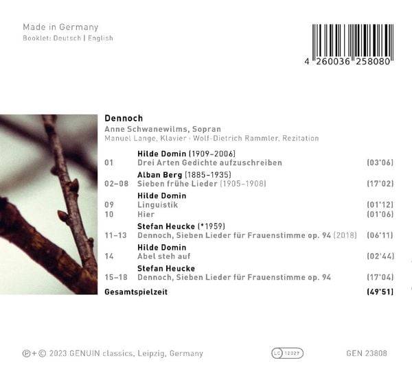 Berg, A: Dennoch - Lieder