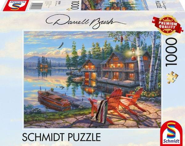 Schmidt 58530 - Darrel Bush, Seeufer am Loon Lake, New York, Puzzle, 1000 Teile