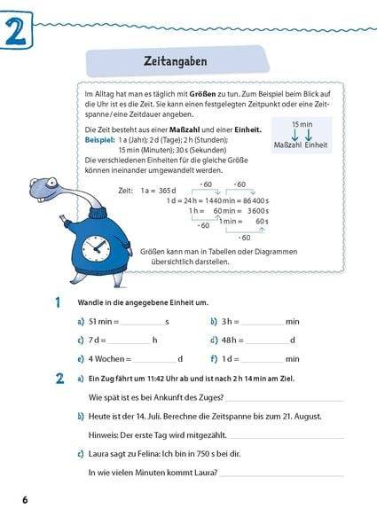 Mathe in 15 Min - Größen und Textaufgaben 5./6. Klasse
