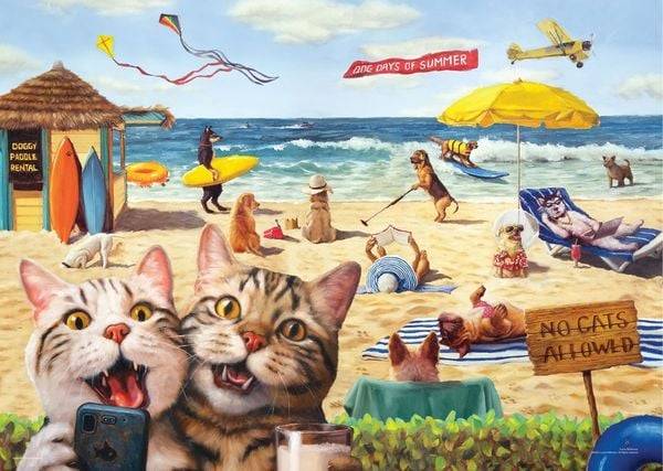 Eurographics 6500-5879 - No Cats Allowed, Keine Katzen erlaubt, Family-Puzzle, Large Pieces, 500 Teile