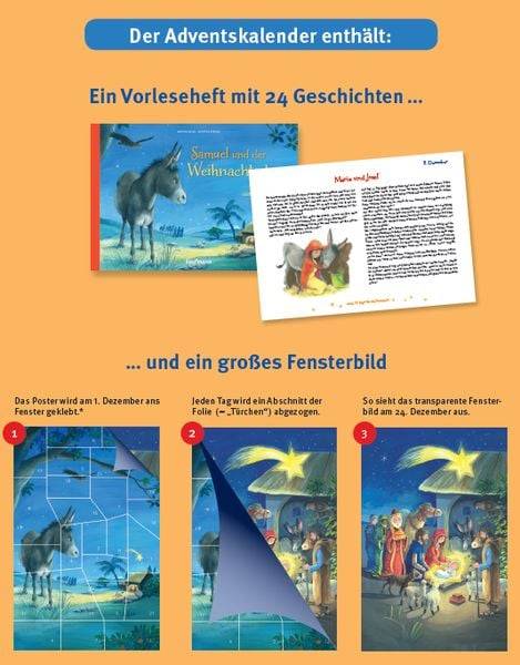 Samuel und der Weihnachtsstern. Ein Adventskalender mit einem großen Fensterbild
