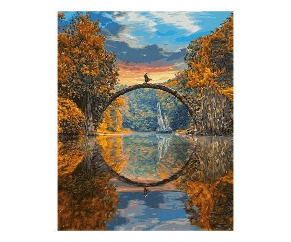 Schipper 609130898 - Malen nach Zahlen, Meisterklasse Premium, Teufelsbrücke am Rakotzsee, 40x50cm