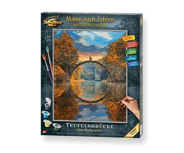 Schipper 609130898 - Malen nach Zahlen, Meisterklasse Premium, Teufelsbrücke am Rakotzsee, 40x50cm