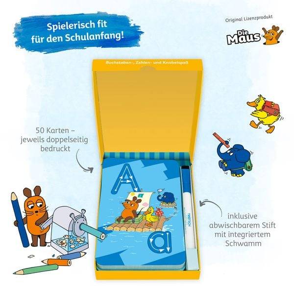 Trötsch Die Maus Lernkarten Schreib und wisch weg mit Stift