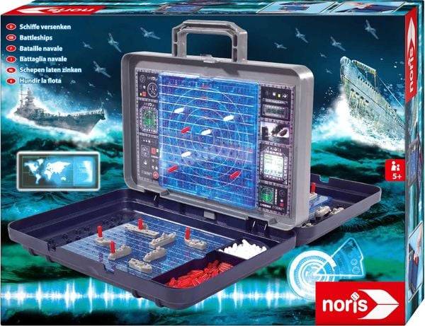 Noris 606100335 - Schiffe Versenken, Reiseversion, Koffer, Spieleklassiker