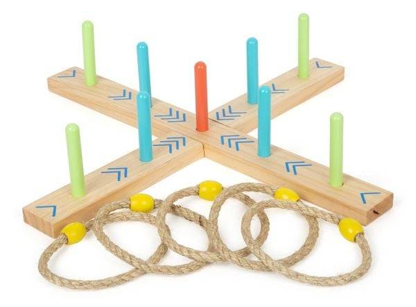 Small foot 12035 - Ringwurfspiel Active, Holz, 6-teilig, 50x50x10cm