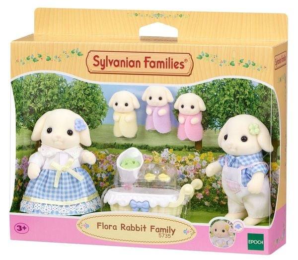 Sylvanian Families 5735 - Flora Rabbit Family, Kaninchen-Familie, Spielset
