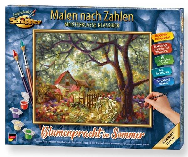 Schipper 609240894 - Malen nach Zahlen, Meisterklasse Klassiker, Blumenpracht im Sommer, 24x30cm