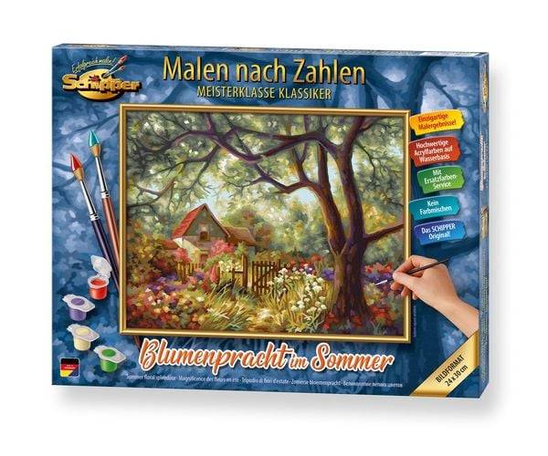 Schipper 609240894 - Malen nach Zahlen, Meisterklasse Klassiker, Blumenpracht im Sommer, 24x30cm