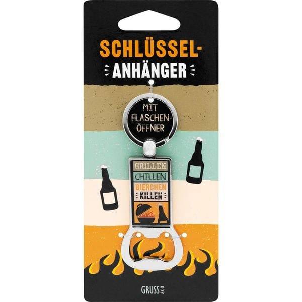 GRUSS & CO Flaschenöffner Motiv "Grillen, Chillen, Bierchen killen"