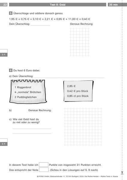 Mathe-Tests 4. Klasse