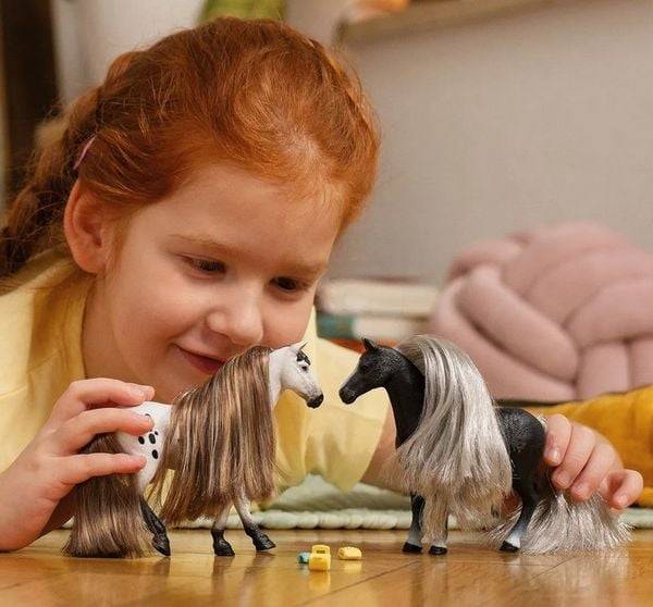 Schleich 42652 - Horse Club, Haare Beauty Horses Grey, Wechsel-Haar-Set Mähne+Schweif