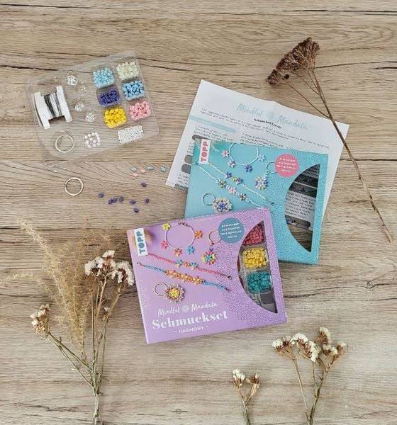Mindful Mandala - Schmuckset Harmony. Mit Anleitung und Material für 5 Schmuckstücke