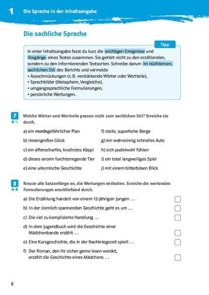 10-Minuten-Training Deutsch Aufsatz Inhaltsangabe 6. - 8. Klasse