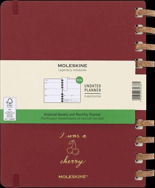 Moleskine Undatierter Life Kalender Mit Spiralbindung, Xl, Wochen-Monatskalender, Fester Einband, Crush Cherry