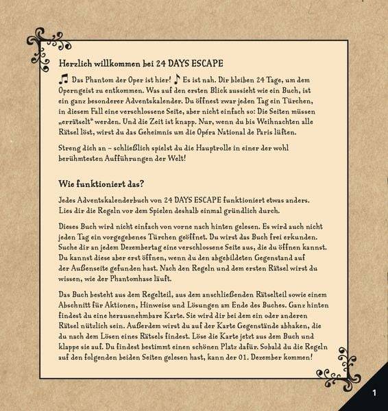 24 DAYS ESCAPE – Der Escape Room Adventskalender: Das Phantom der Oper und das unheimliche Theater