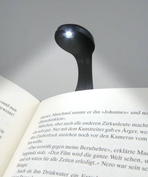 Flexilight Black Dots (schwarz) | 2 in 1 Leselampe & Lesezeichen | LED Leselicht | Geschenk für Leser, Buchliebhaber | Deutsche Ausgabe