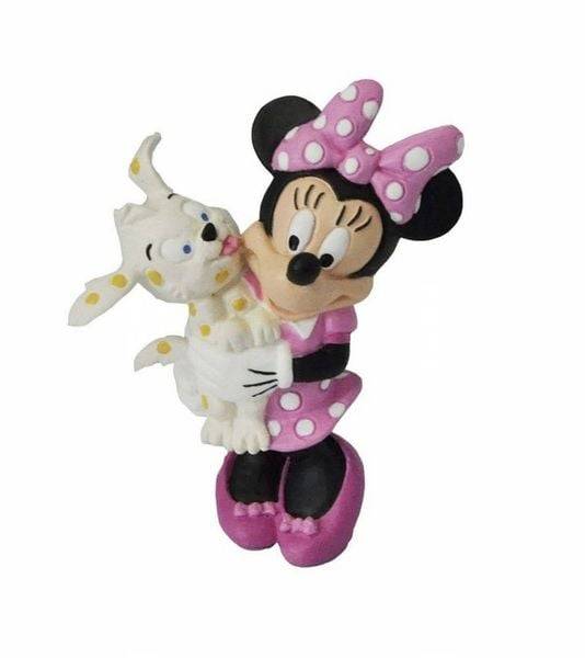 Bullyland 15329 - Walt Disney, Minnie mit Hund, Spielfigur, 7 cm