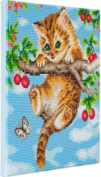 Craft Buddy CAK-A73 - Cherry Kitten, 30x30cm Crystal Art Kit, Diamond Painting