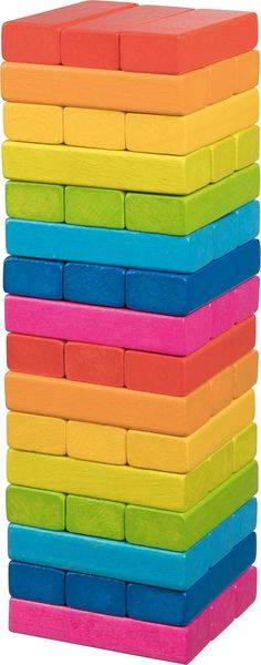 Goki 56820 - Geschicklichkeitsspiel Wackelturm Regenbogen