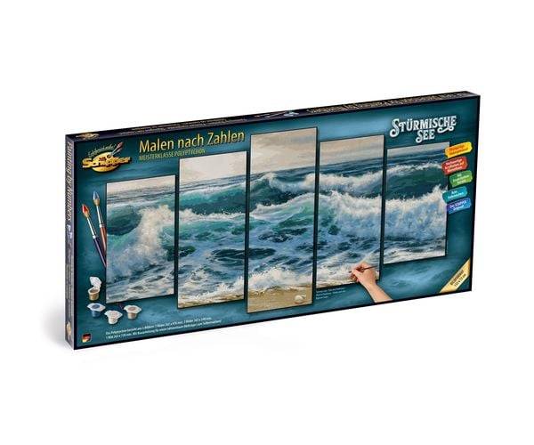 Schipper 609450865 - Malen nach Zahlen, Stürmische See, Polyptychon, 132 x 72 cm
