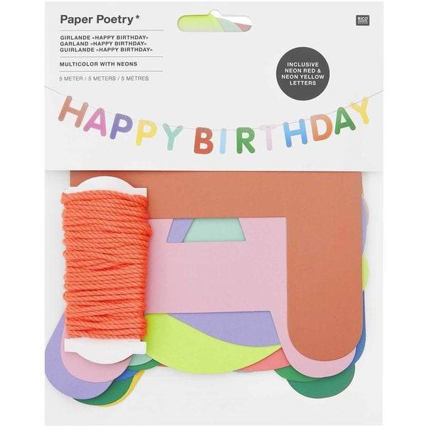 Girlande Happy Birthday, bunt
