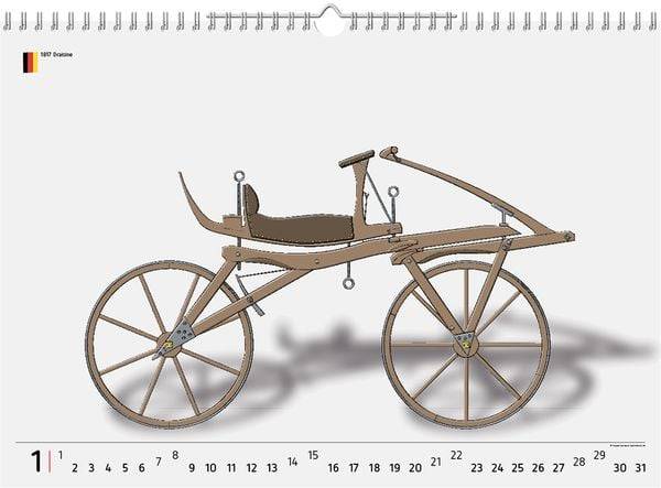 2023, 12 Fahrradklassiker, Wandkalender