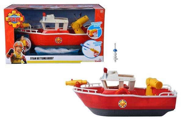 Simba 109252580 - Feuerwehrmann Sam, Titan Rettungsboot mit Figur, Länge: 32 cm