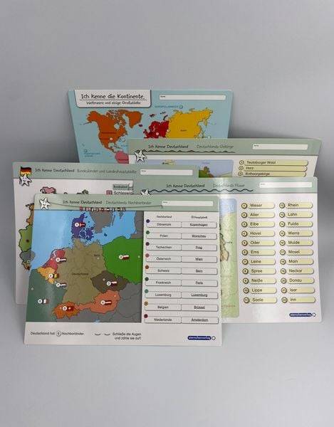 Ich kenne Deutschland - 1. Bundesländer & Landeshauptstädte, 2. Flüsse, 3. Gebirge im Set