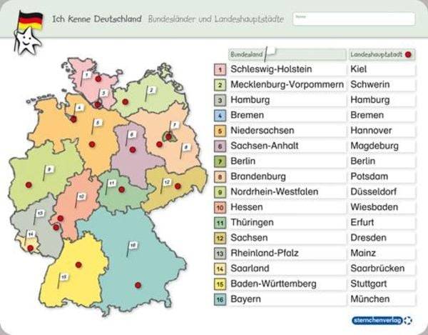 Ich kenne Deutschland - 1. Bundesländer & Landeshauptstädte, 2. Flüsse, 3. Gebirge im Set