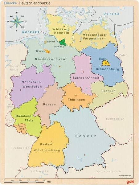 Goki 57417 - Schichtenpuzzle Deutschland