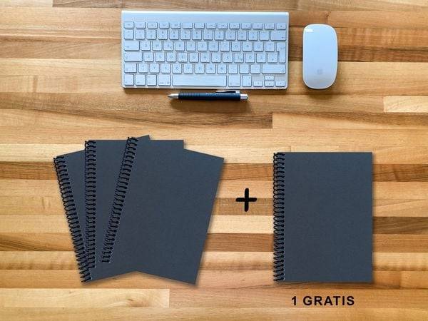A 5 Notizbuch - Set, 3+1 gratis, Luxury 80 Seiten BLAU NEW LAPISLAZULI GLITTER-OPTIK, blanko