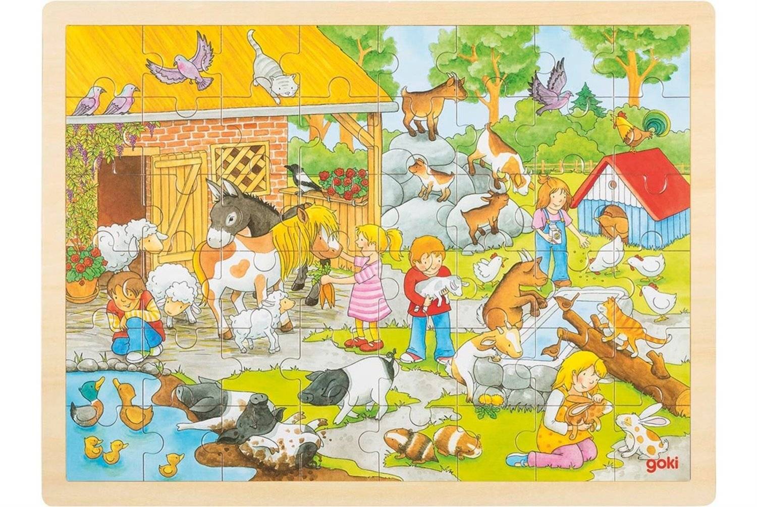 GOKI Holzpuzzle Kinderzoo 48 Teile
