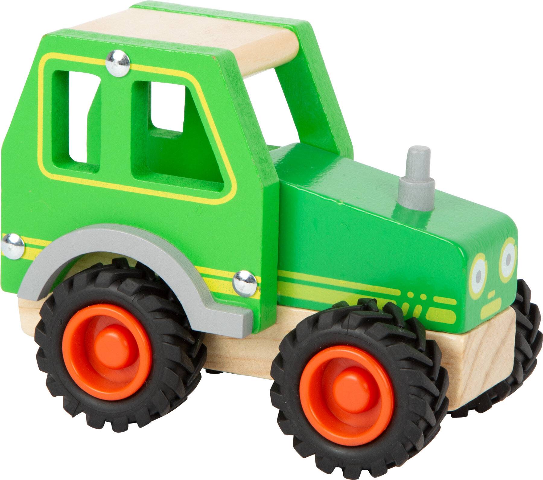 Small Foot 11078 Traktor aus Holz mit gummierten Reifen