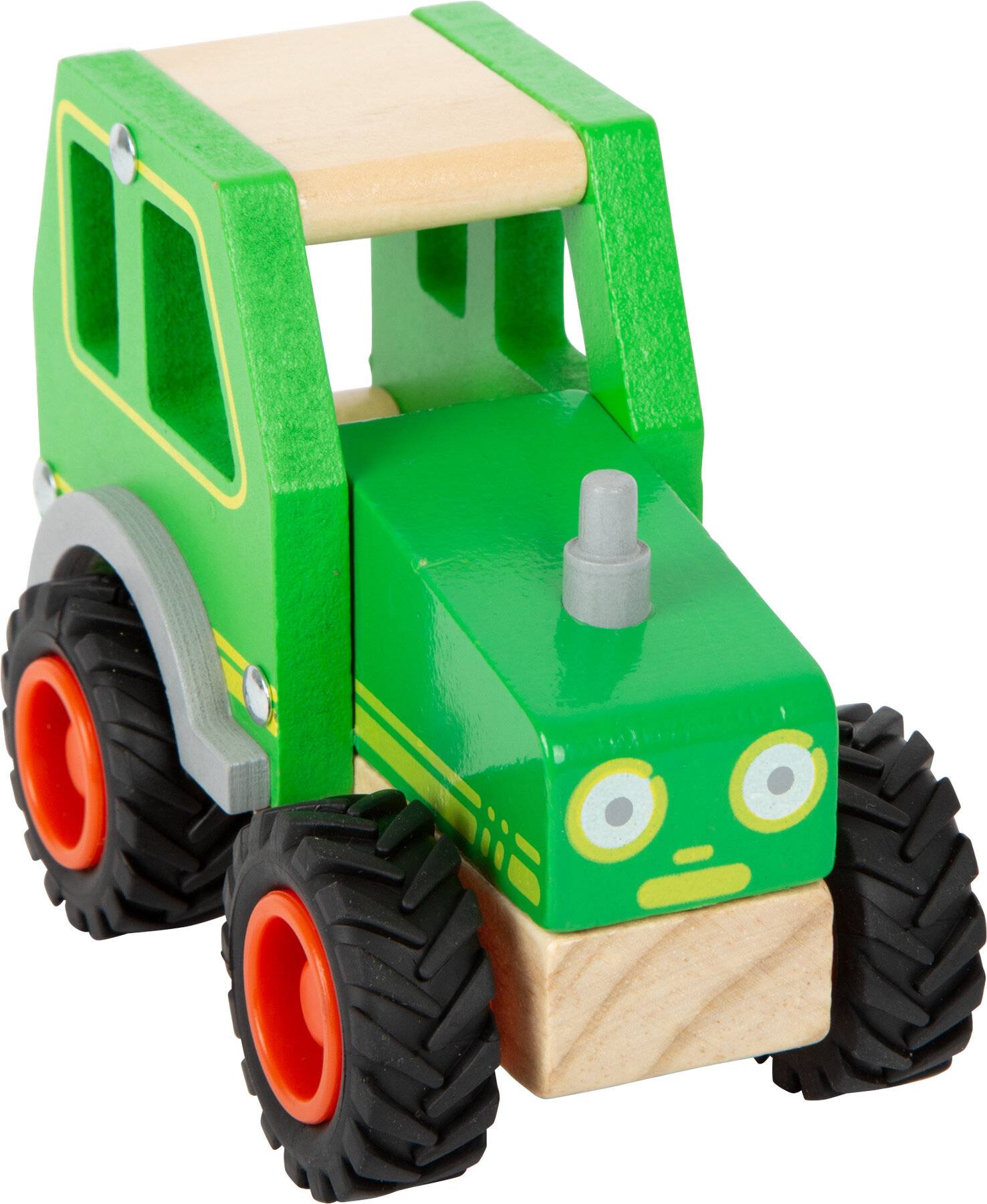 Small Foot 11078 Traktor aus Holz mit gummierten Reifen