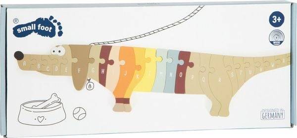 Small foot 12413 - Buchstabenpuzzle Hund, ABC-Lernspiel, Holz