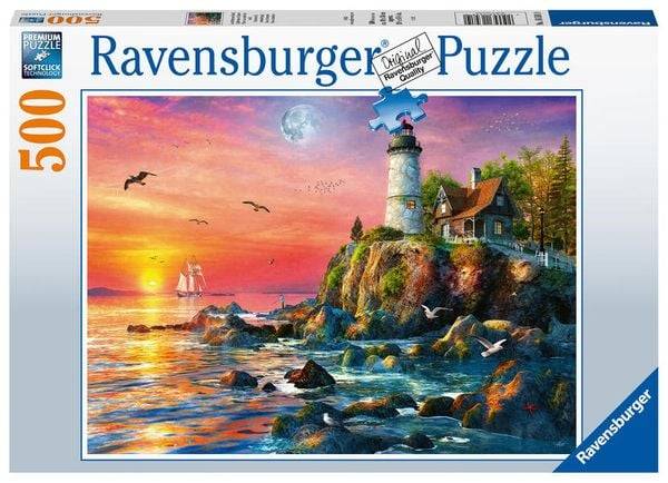 Puzzle Ravensburger Leuchtturm am Abend 500 Teile
